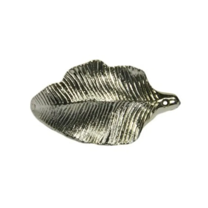 Acryl-Blatt-Ornamente, 3,2 x 1,8 cm, metallic-gold, 10 Stück