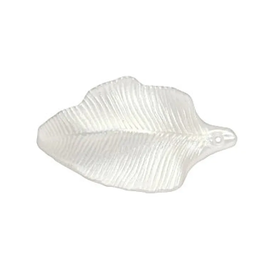 Acryl-Blatt-Ornamente, 3,2 x 1,8 cm, perlmutt, 10 Stück