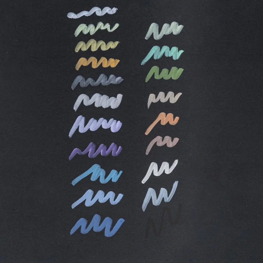 Acryl-Brush-Marker mit weicher Pinselspitze, Sortierung 2, 20 Farben, 20 Stück