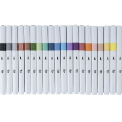 Acryl-Brush-Marker mit weicher Pinselspitze, Sortierung 2, 20 Farben, 20 Stück