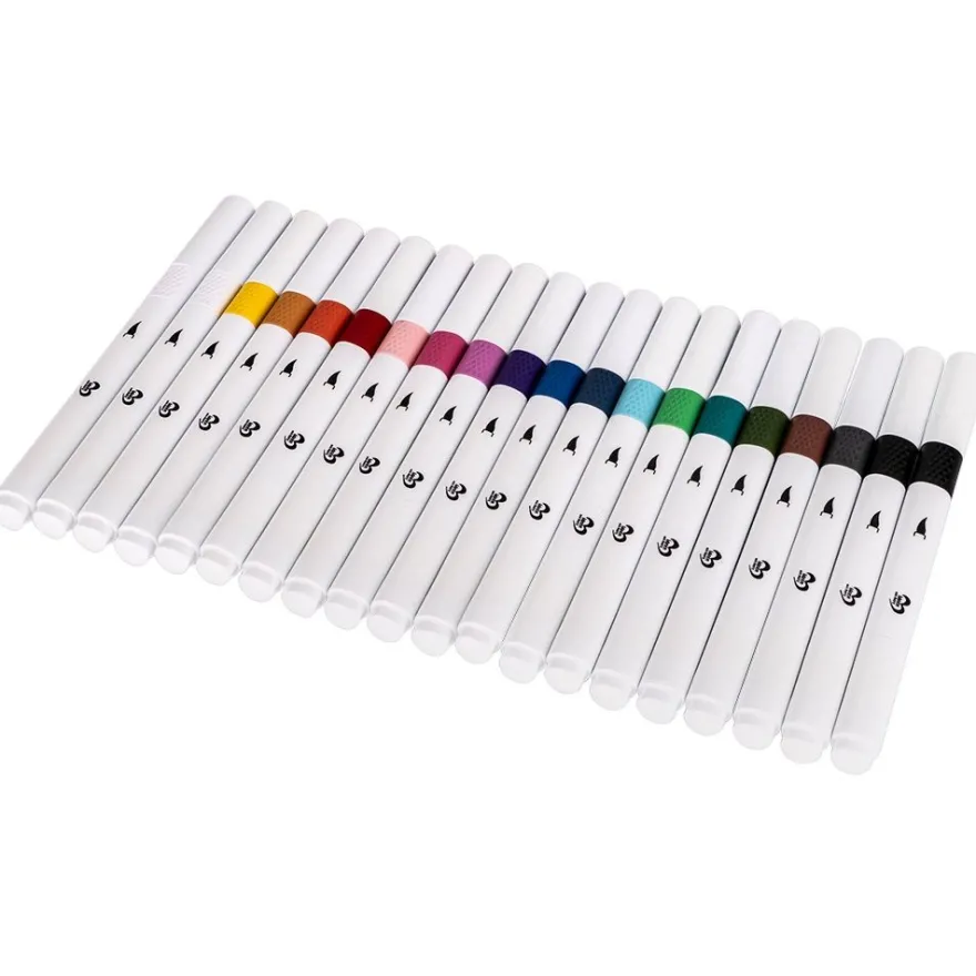 Acryl-Brush-Marker mit weicher Pinselspitze, 18 verschiedene Farben, 20 Stück