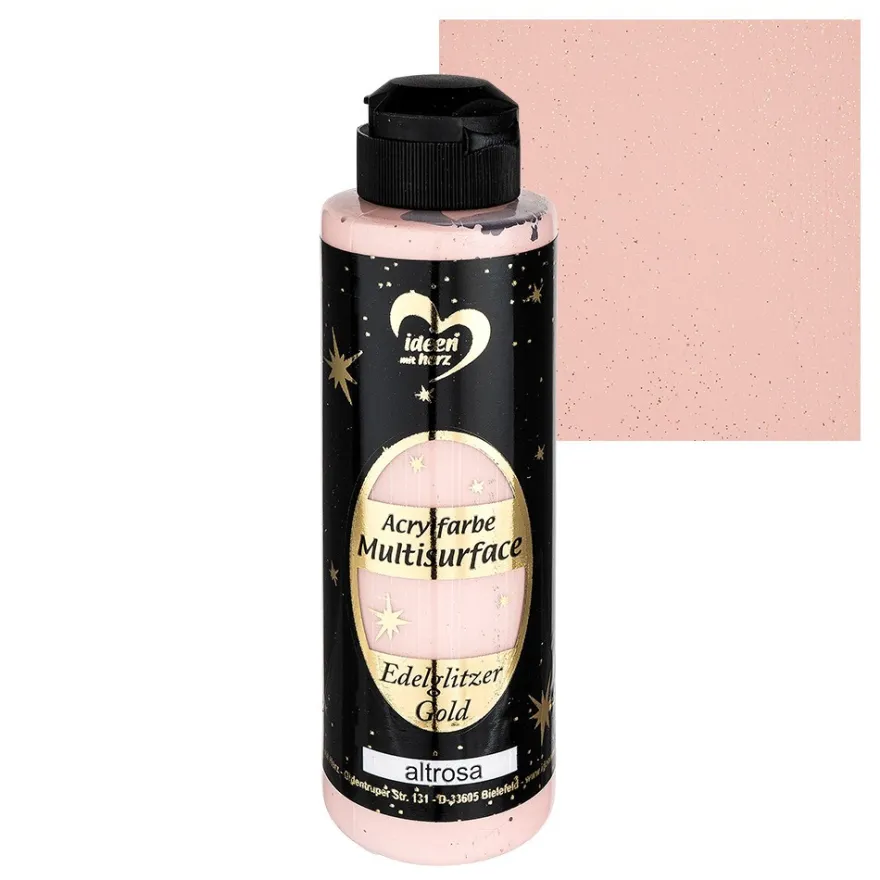 Acrylfarbe "Multisurface", Edelglitzer Gold, altrosa, 180ml