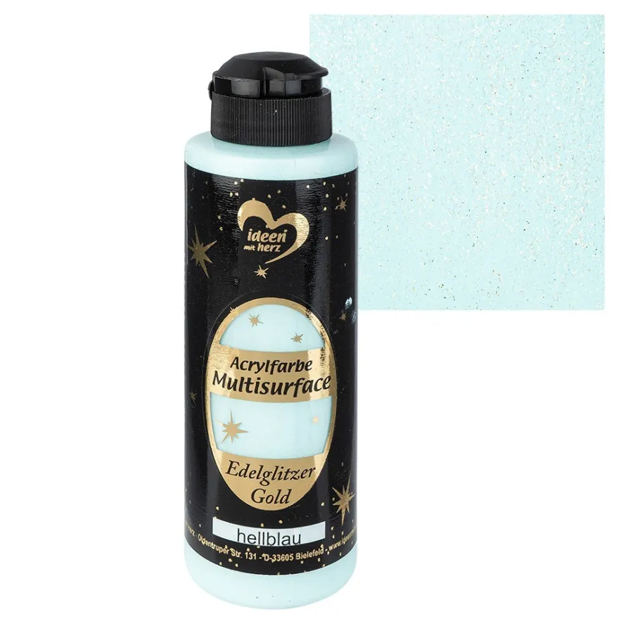 Acrylfarbe "Multisurface", Edelglitzer Gold, hellblau, 180ml