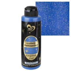 Acrylfarbe "Multisurface", Edelglitzer Gold, dunkelblau, 180ml