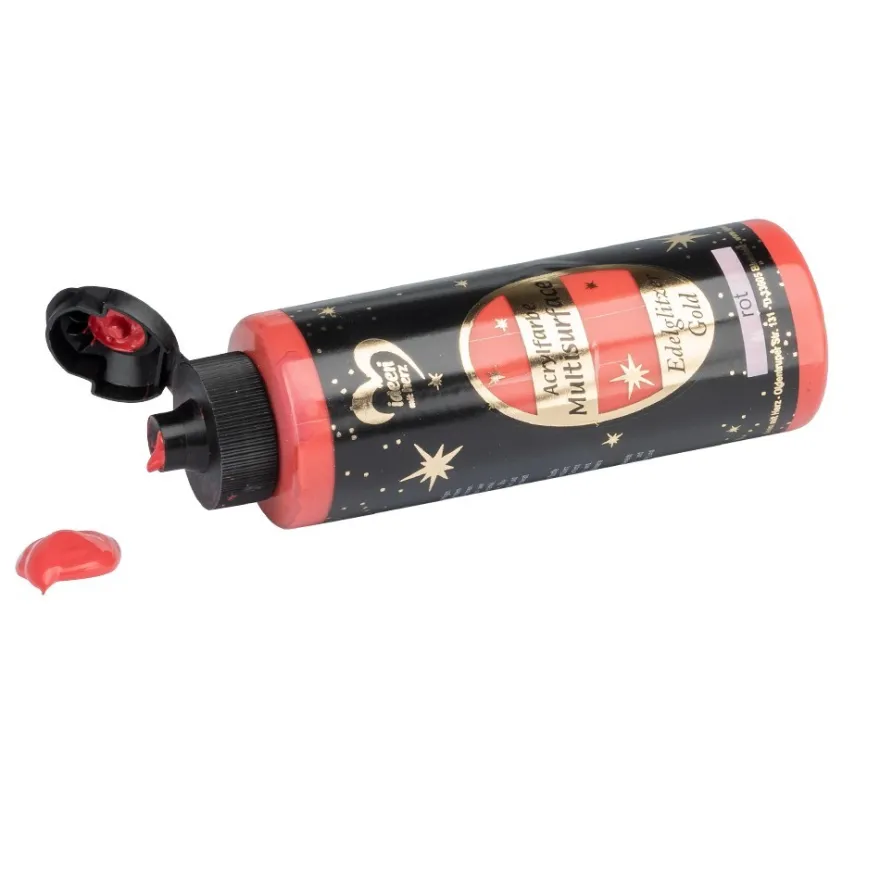 Acrylfarbe "Multisurface", Edelglitzer Gold, rot, 180ml