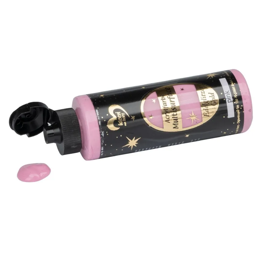Acrylfarbe "Multisurface", Edelglitzer Gold, pink, 180ml