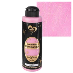 Acrylfarbe "Multisurface", Edelglitzer Gold, pink, 180ml