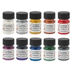 Acrylfarben Easy Dotting, metallic, verschiedene Farben, 10 Flaschen à 30ml