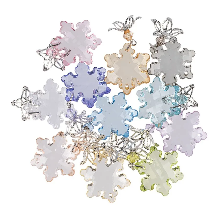 Acrylglas-Anhänger mit Perlenkappe, Design 4, 4cm x 2,7cm, 11 verschiedene Farben, 20 Stück