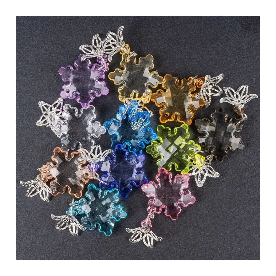 Acrylglas-Anhänger mit Perlenkappe, Design 4, 4cm x 2,7cm, 11 verschiedene Farben, 20 Stück