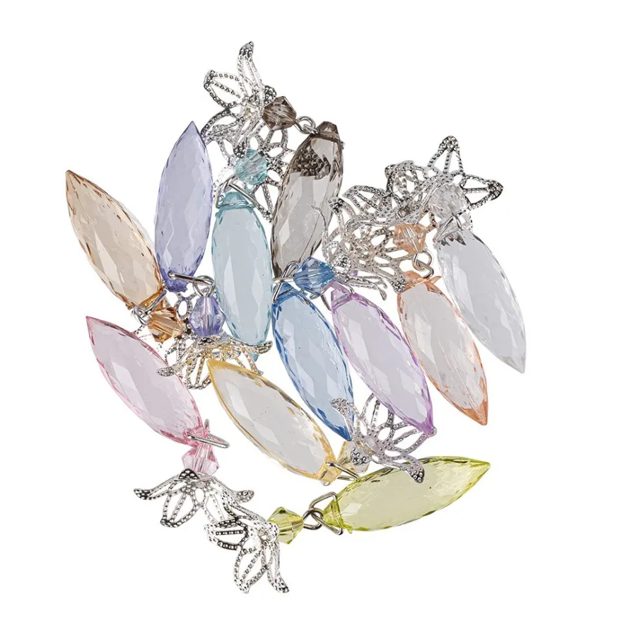 Acrylglas-Anhänger mit Perlenkappe, Design 2, 4,3cm x 0,9cm, 11 verschiedene Farben, 20 Stück