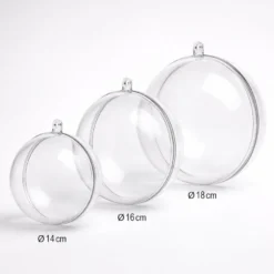 Acrylkugeln, Ø 14cm, 16cm und 18cm, mit Öse zum Aufhängen, 3 Stück