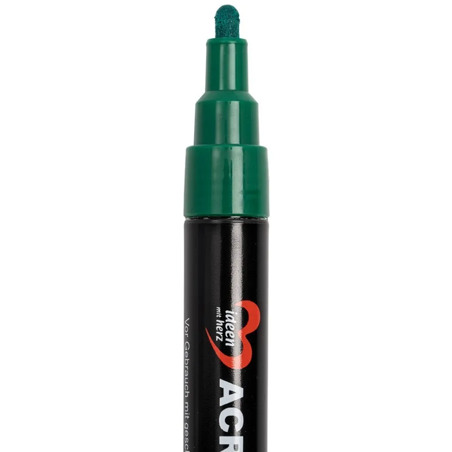 Acryl-Marker, mit Pump-Ventilsystem, 10 Farben, 4mm Strichstärke, 12 Stück