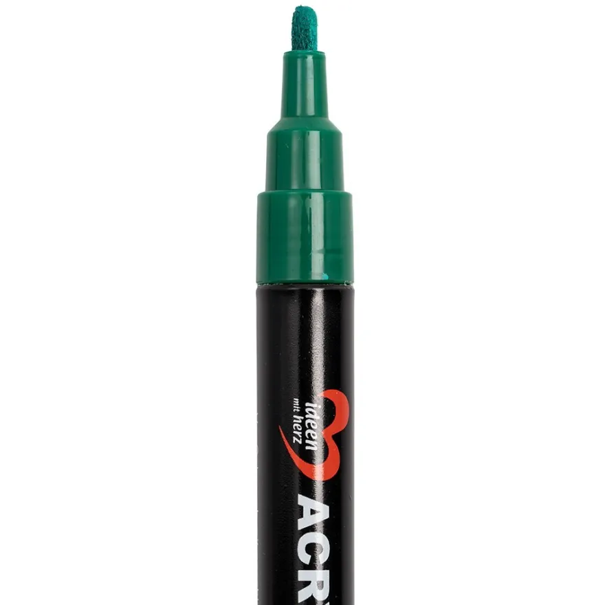 Acryl-Marker, mit Pump-Ventilsystem, 10 Farben, 3mm Strichstärke, 12 Stück