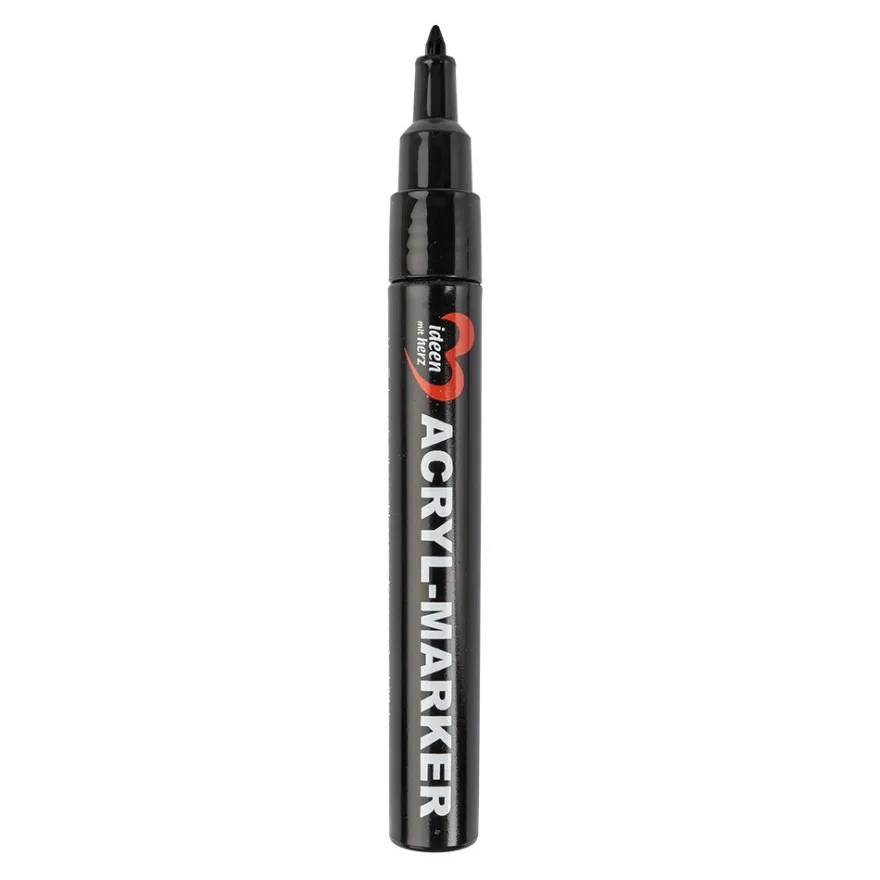 Acryl-Marker, 10 verschiedene Farben, Strichstärke 1mm, 12 Stück