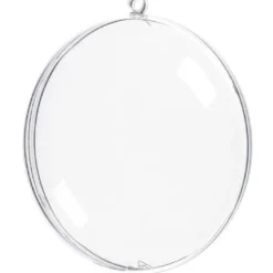 Acryl-Medaillon, transparent/klar, Ø 9 cm, 5 Stück