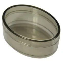Acryl-Oval-Dosen, 6,4 x 4,4 x 3 cm, 2 Stück, grau