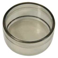 Acryl-Rund-Dosen, Ø6,3 cm, 3 cm hoch, 2 Stück, grau