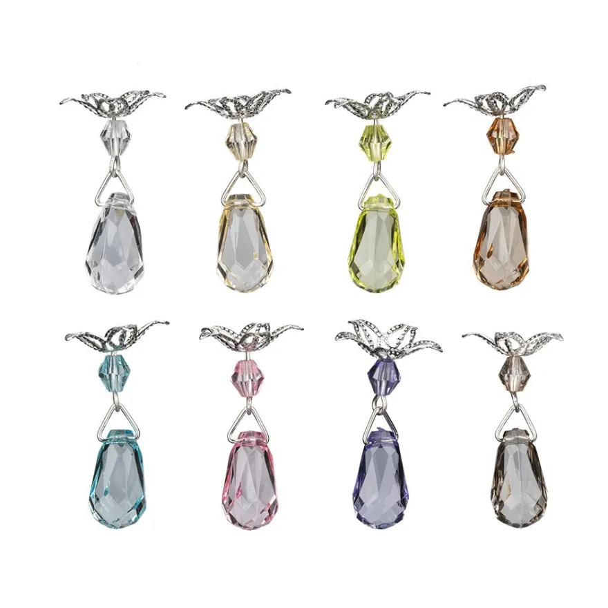 Anhänger mit Perlenkappe, Design 8, 3,4cm x 0,9cm, facettiert, 8 verschiedene Farben, 20 Stück