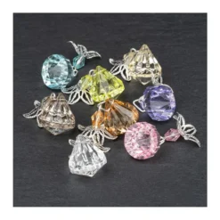 Anhänger mit Perlenkappe, Design 7, 3,5cm x 1,5cm, facettiert, 8 verschiedene Farben, 20 Stück