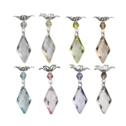Anhänger mit Perlenkappe, Design 3, 3,9cm x 1,3cm, facettiert, 8 verschiedene Farben, 20 Stück