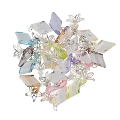 Anhänger mit Perlenkappe, Design 3, 3,9cm x 1,3cm, facettiert, 8 verschiedene Farben, 20 Stück