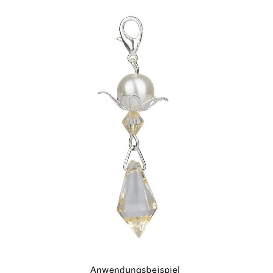 Anhänger mit Perlenkappe, Design 5, 3,7cm x 1cm, facettiert, 8 verschiedene Farben, 20 Stück