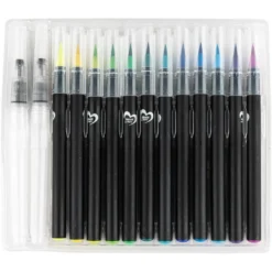 Aquarell-Pinselstifte & 4 Wassertank-Pinsel, mit Nylon-Haarbürstenkopf, auf Wasserbasis, 24 Stück