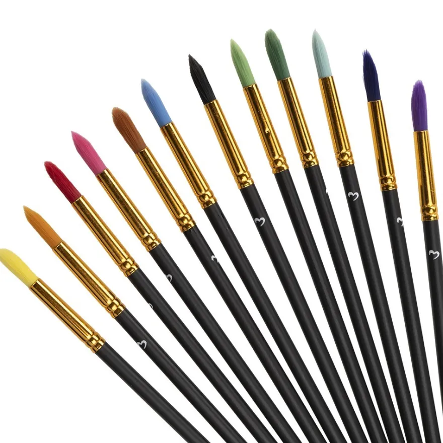 Aquarell-Stifte mit Pinsel 2 in 1, verschiedene Farben, 12 Stück