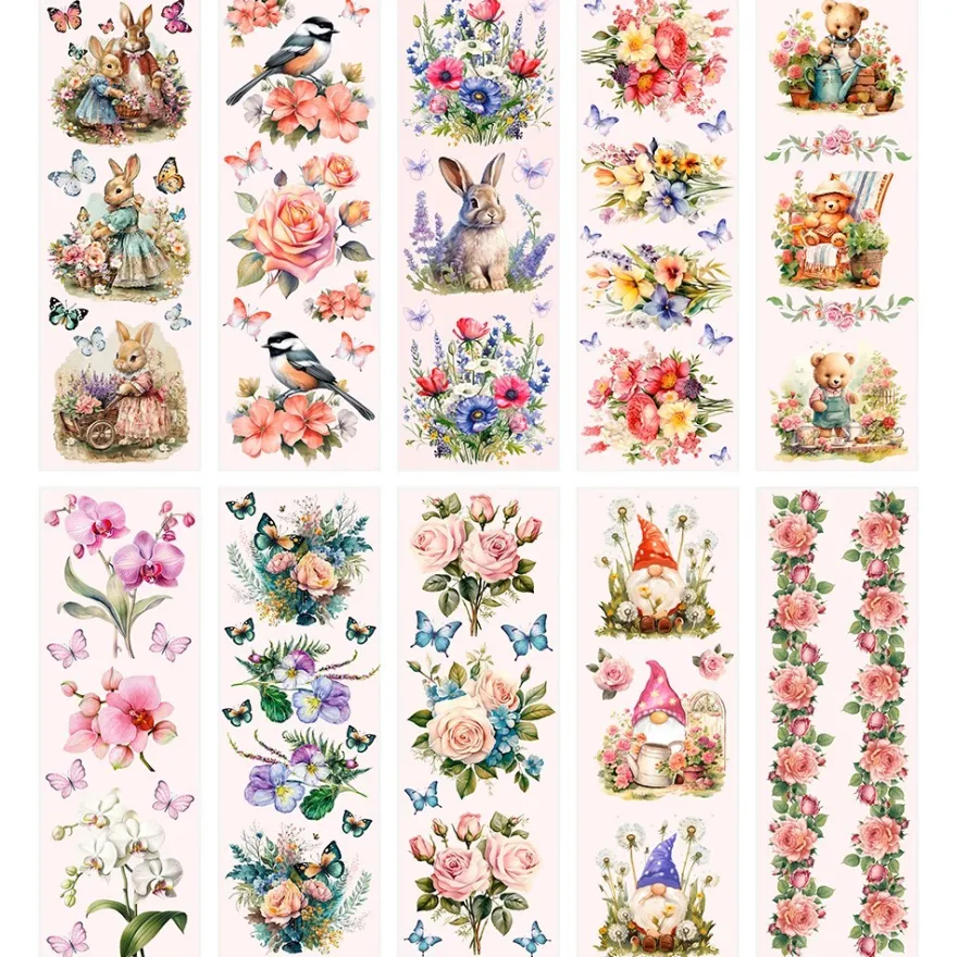 Aqua-Transfers Deluxe, Frühlingszeit, 10cm x 30cm, farbig, 10 Bogen