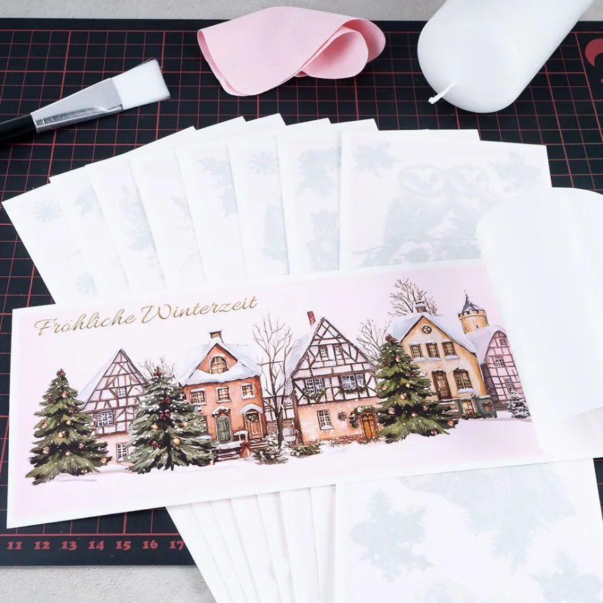 Aqua-Transfers Deluxe, Winterzeit & Wünsche, 10cm x 30cm, farbig, 10 Bogen