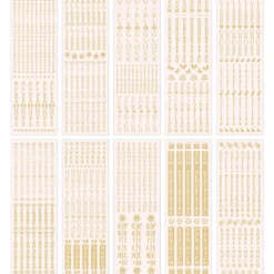 Aqua-Transfers Deluxe, Wünsche rund ums Jahr, vertikal, 10cm x 30cm, Goldfolie, 10 Bogen