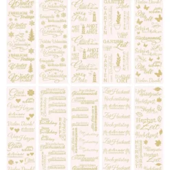 Aqua-Transfers Deluxe, Wünsche rund ums Jahr, 10cm x 30cm, Goldfolie, 10 Bogen