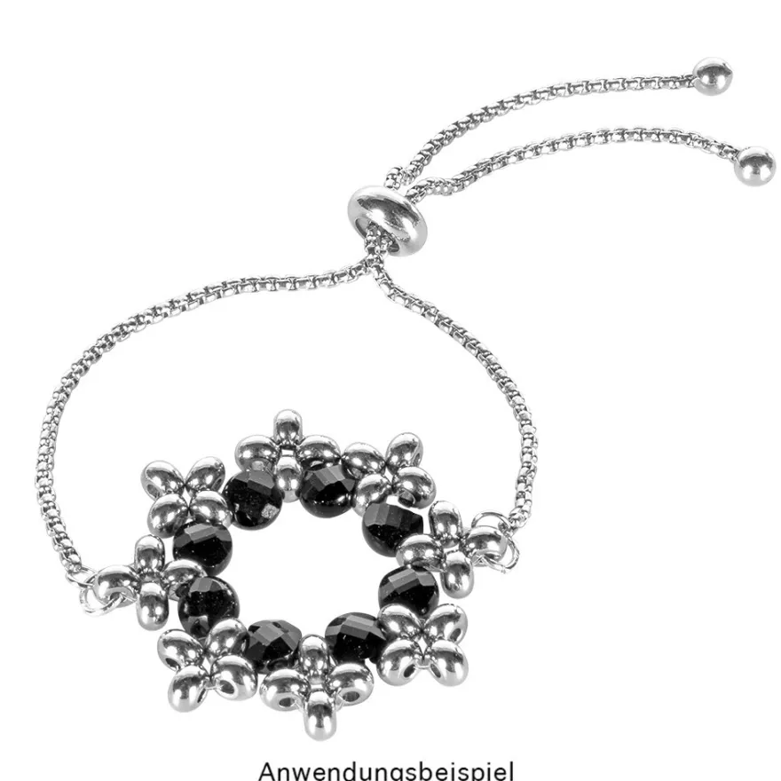 Armband mit Schiebeverschluss, 12cm lang, Edelstahl, silber