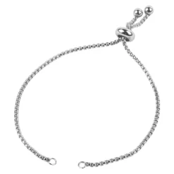 Armband mit Schiebeverschluss, 12cm lang, Edelstahl, silber
