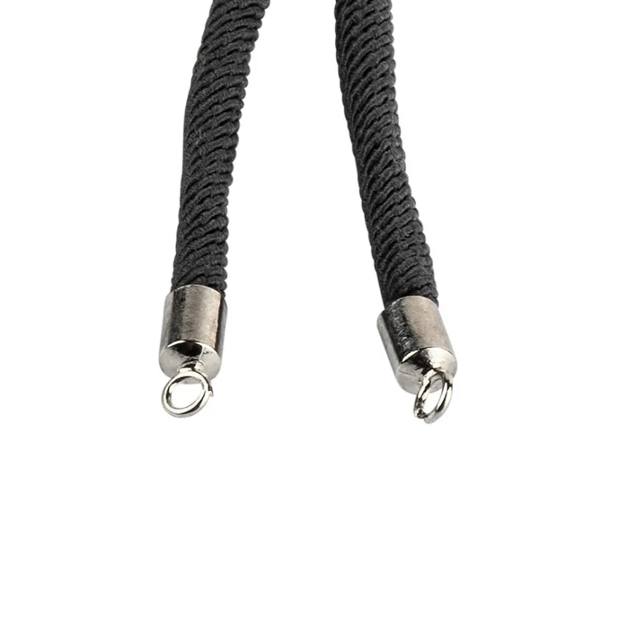Armbänder mit Schiebeverschlüssen, 12cm lang, Ø 3mm, 2x silbergrau, 2x schwarz