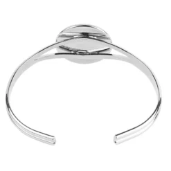 Armreif mit Fassung, Design 1, Fassung: Ø 25mm, biegbar, Umfang individuell anpassbar, silber