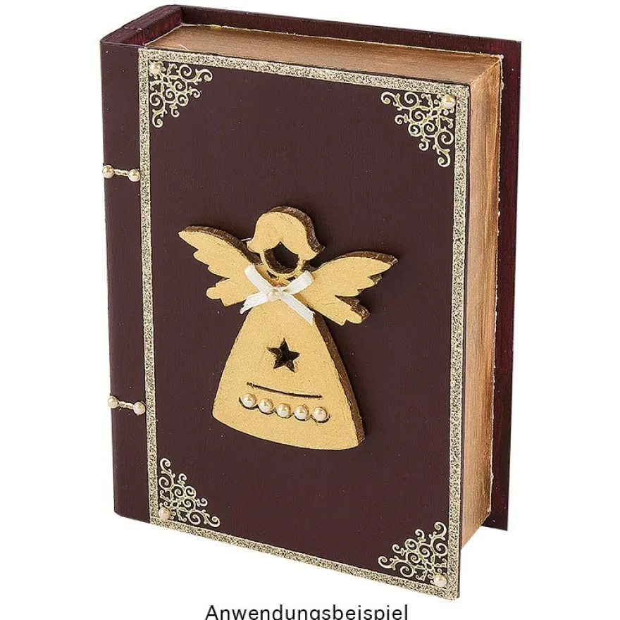 Aufbewahrungsbox aus Holz, Buch, 4cm x 15cm x 11cm