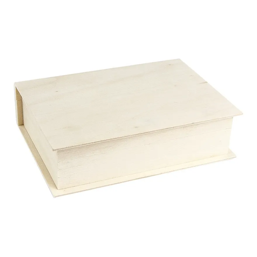 Aufbewahrungsbox aus Holz, Buch, 4cm x 15cm x 11cm
