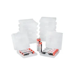 Aufbewahrungsboxen für Batterien, 6,6cm x 6,1cm x 1,8cm, 12 Stück