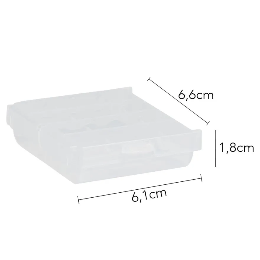 Aufbewahrungsboxen für Batterien, 6,6cm x 6,1cm x 1,8cm, 12 Stück