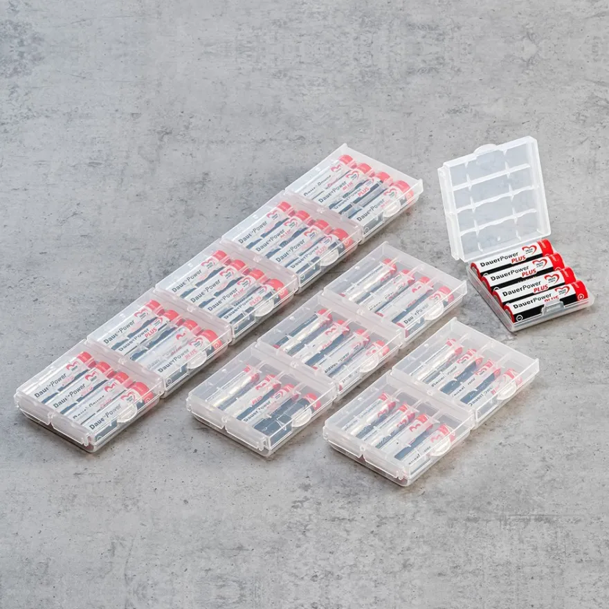 Aufbewahrungsboxen für Batterien, 6,6cm x 6,1cm x 1,8cm, 12 Stück