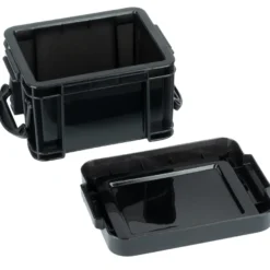 Aufbewahrungskisten mit Bügelverschluss, 8,4cm x 6,4cm x 5,1cm, schwarz, 3 Stück