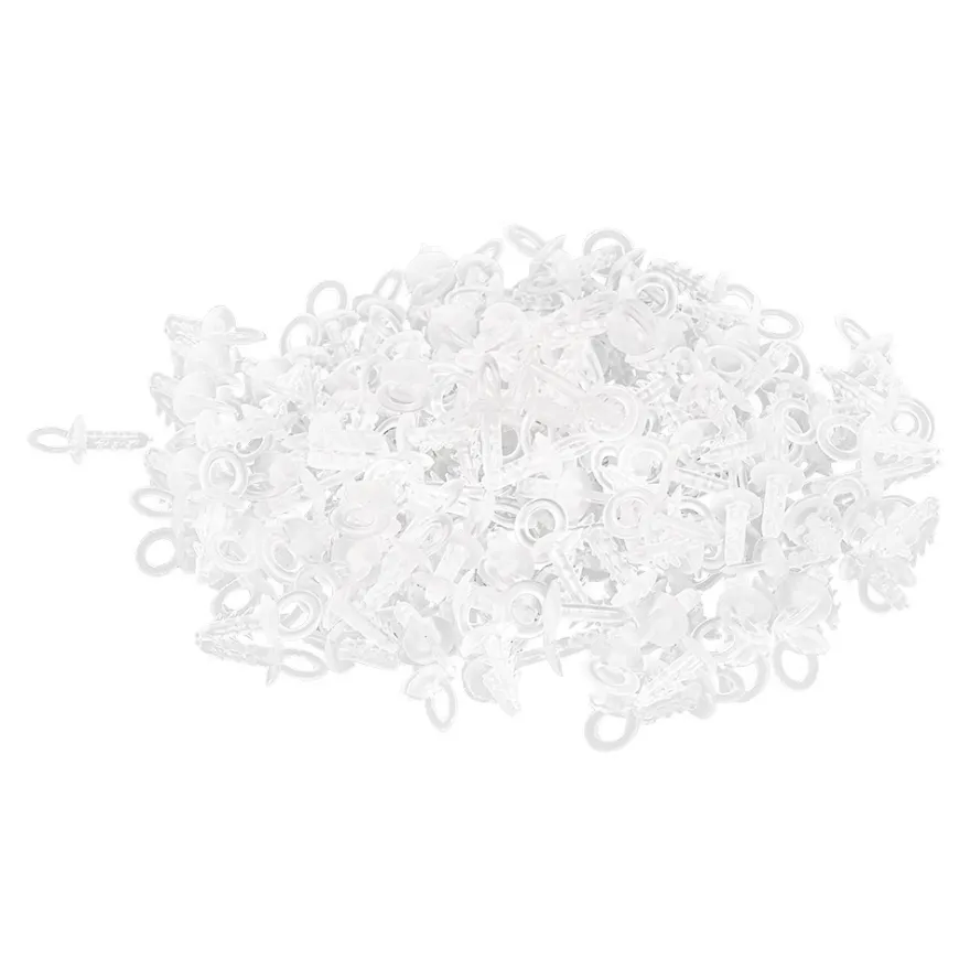 Aufhänger, Ösen, Ø 7mm, 1,6cm lang, weiß-transparent, 100 Stück