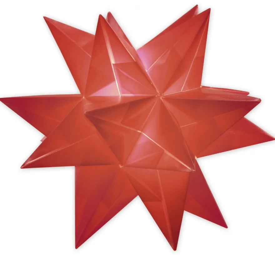Aurelio Stern Set, transparent, 20cm x 20cm, 33 Blatt, rot