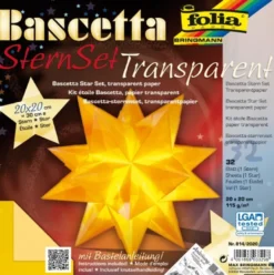 Bascetta Stern Set, transparent, 20x20cm, 32 Blatt, gelb
