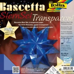 Bascetta Stern Set, transparent, 15x15cm, 32 Blatt, blau
