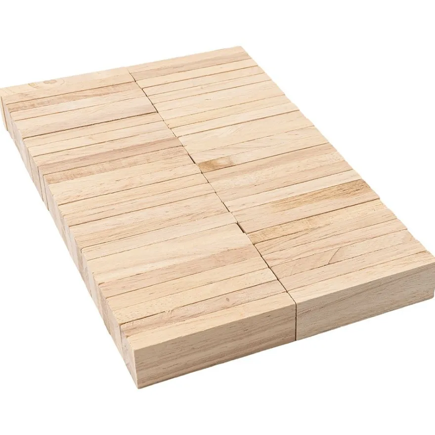 Bastelklötzchen, 8cm x 2,3cm x 0,8cm, glatt geschliffen, 50 Stück