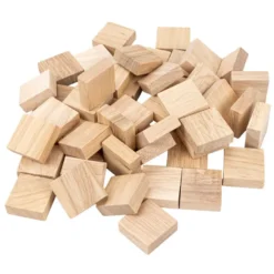 Bastelklötzchen, 2,3cm x 2,3cm x 0,8cm, glatt geschliffen, 50 Stück