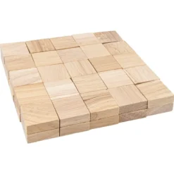 Bastelklötzchen, 2,3cm x 2,3cm x 0,8cm, glatt geschliffen, 50 Stück